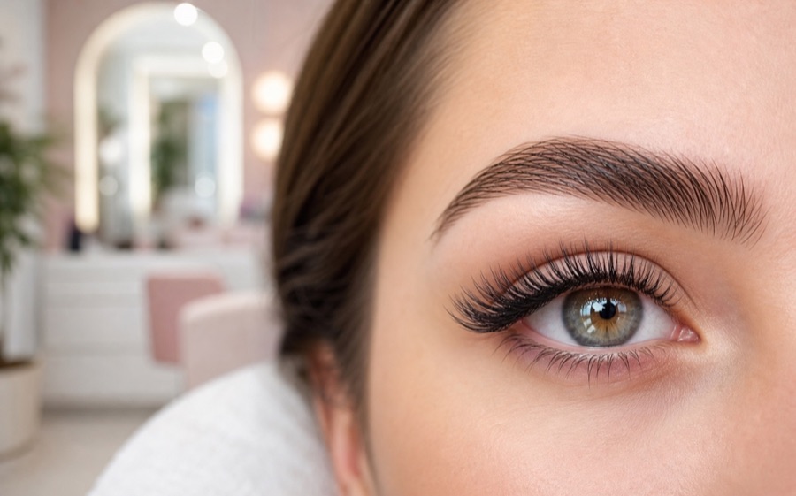 Stylizacja rzęs i brwi z naturalnym efektem